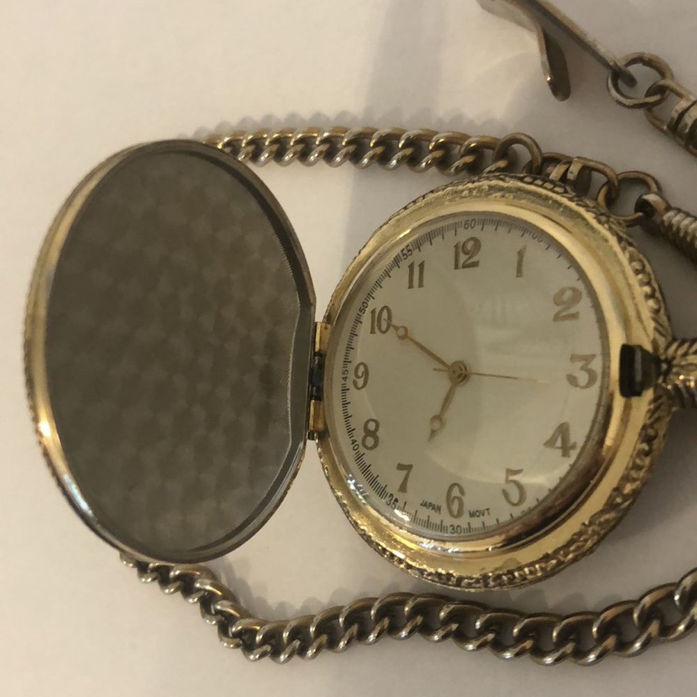 Vintage Japan Movt Pocket Watch With Eagle Silver And… Gem